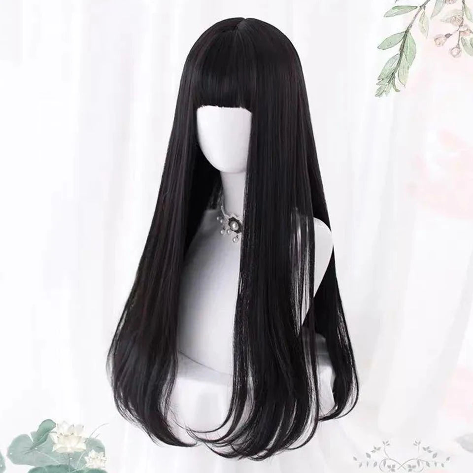 Long Wavy Ash Blonde Synthetic Wig with Bangs - 21