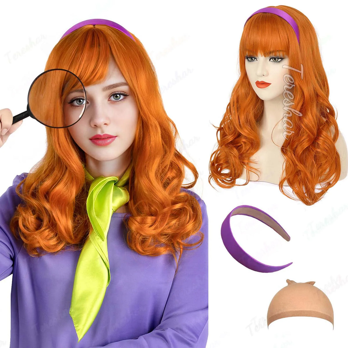 Character Cosplay Costume Wig Set for Halloween and Themed Parties