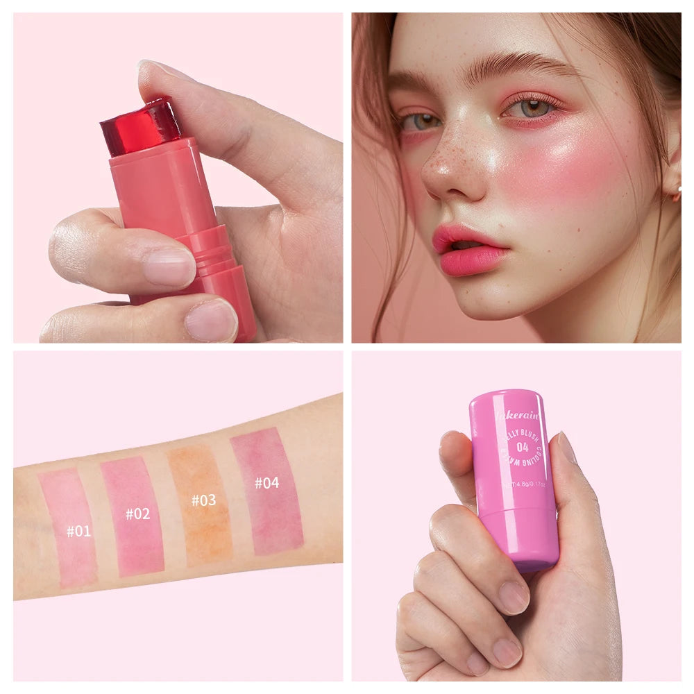 Cooling Water Jelly Blush Stick for Long Lasting Natural Lip and Cheek Tint
