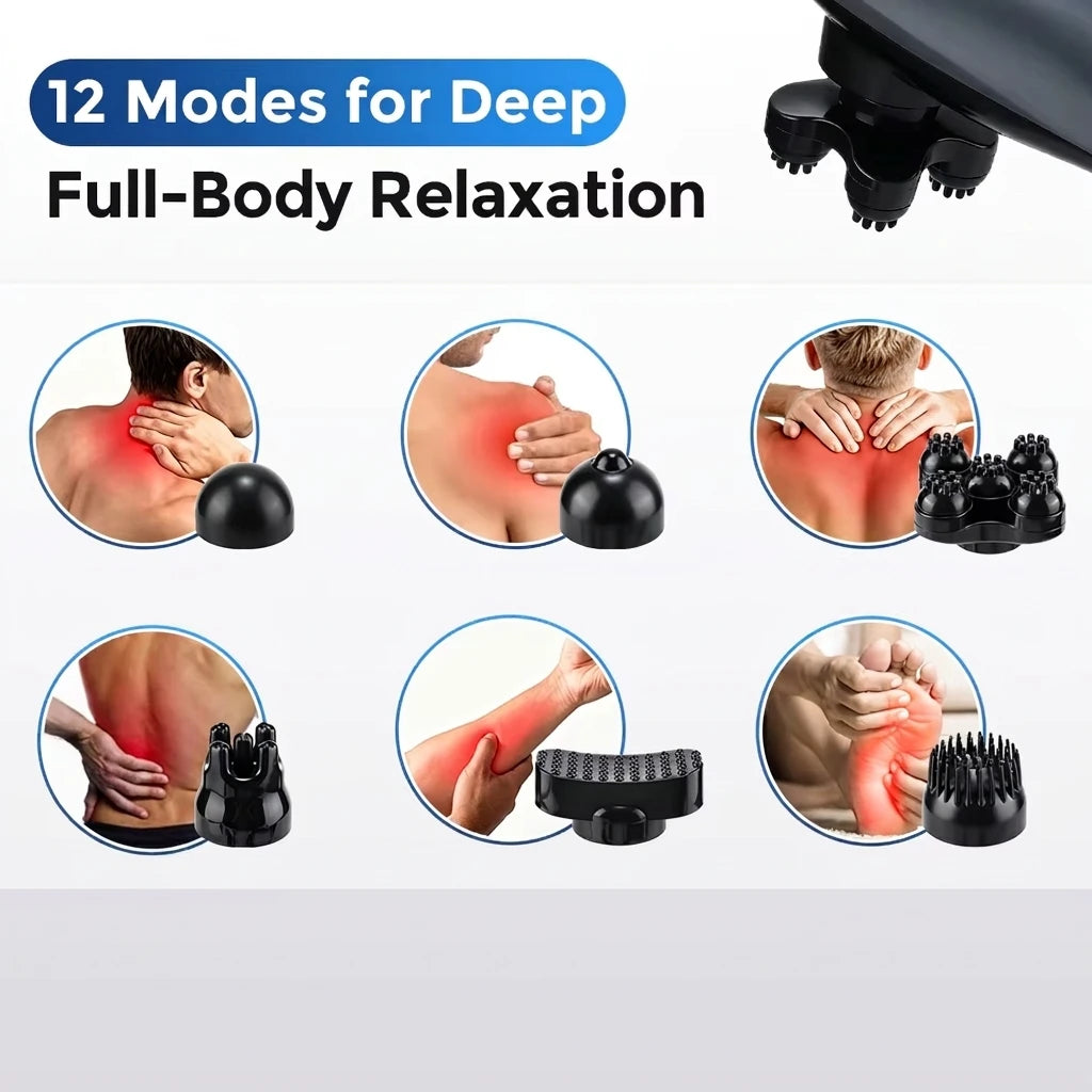 Electric Handheld Percussive Body Massager for Deep Tissue Muscle Relief