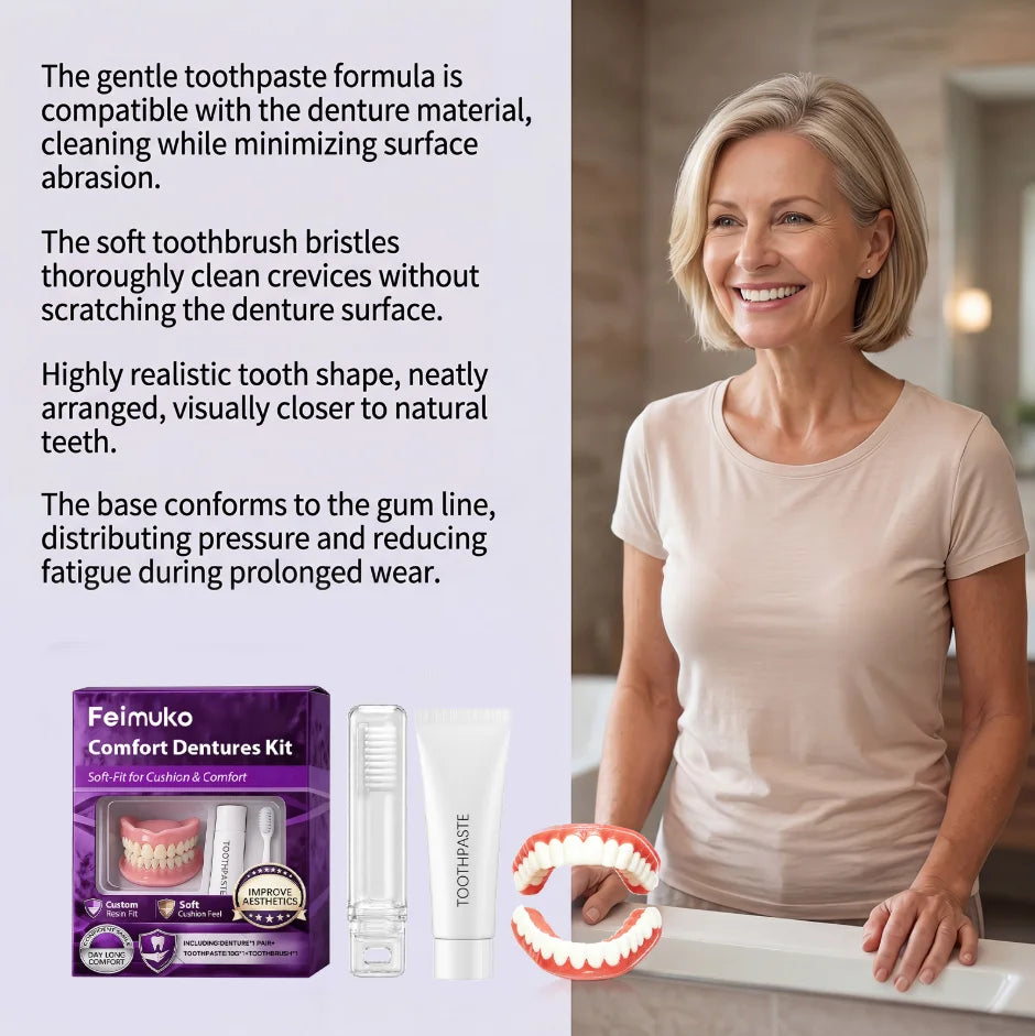 Comfortable Silicone Cosmetic Teeth Set for a Natural Looking Smile - 6