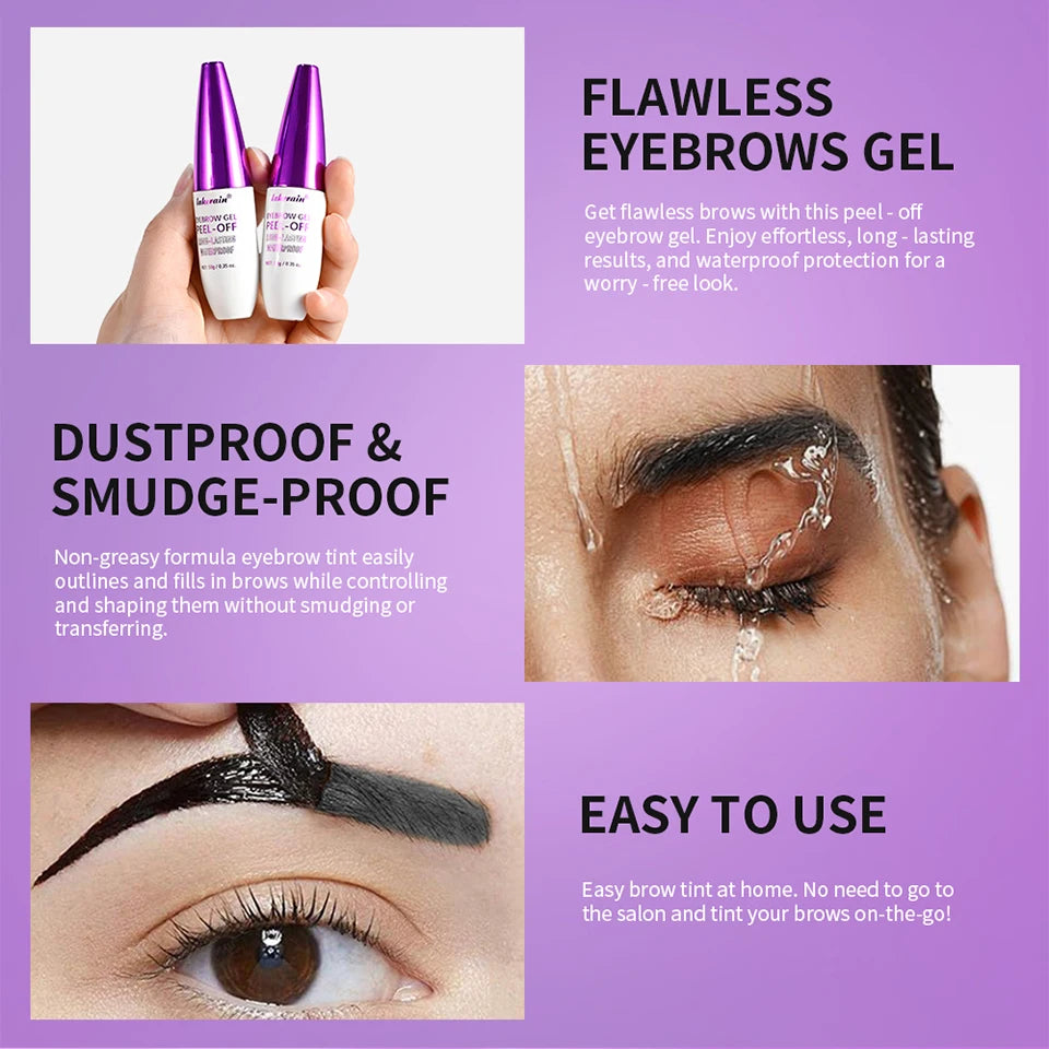Waterproof Peel-Off Eyebrow Tint Gel for Long-Lasting Natural Brows - 9