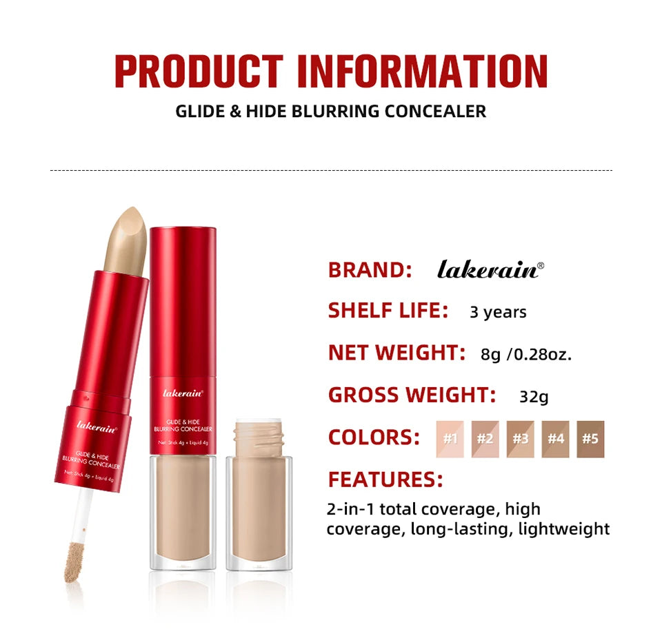 2-in-1 Blurring Concealer and Liquid Foundation for Flawless Full Coverage