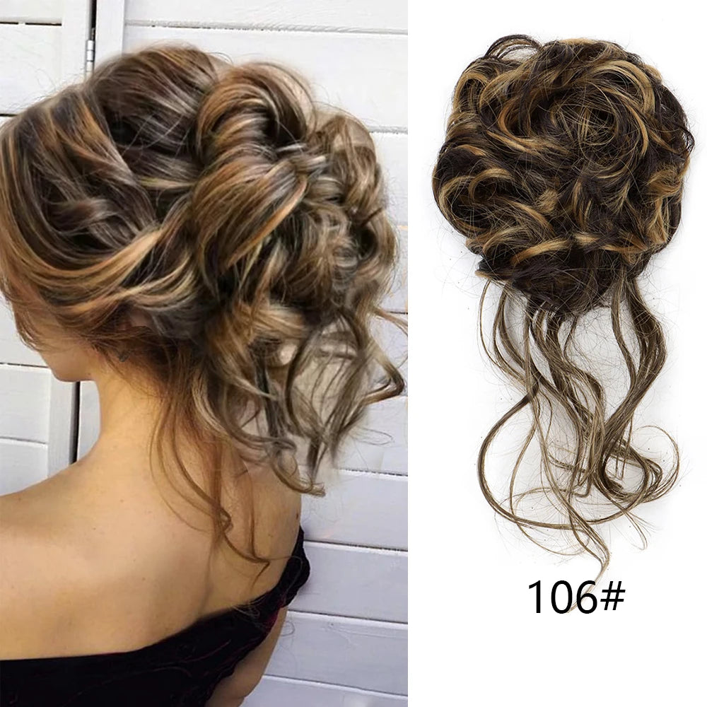 Messy Curly Hair Bun Extension for Instant Volume