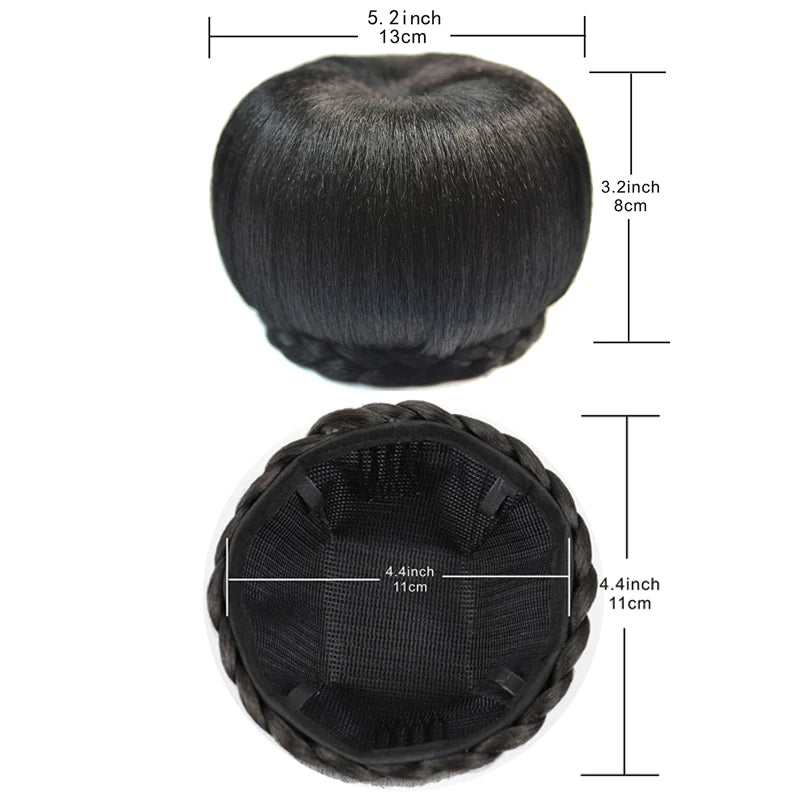 Heat Resistant Braided Donut Chignon Hair Extension for Women