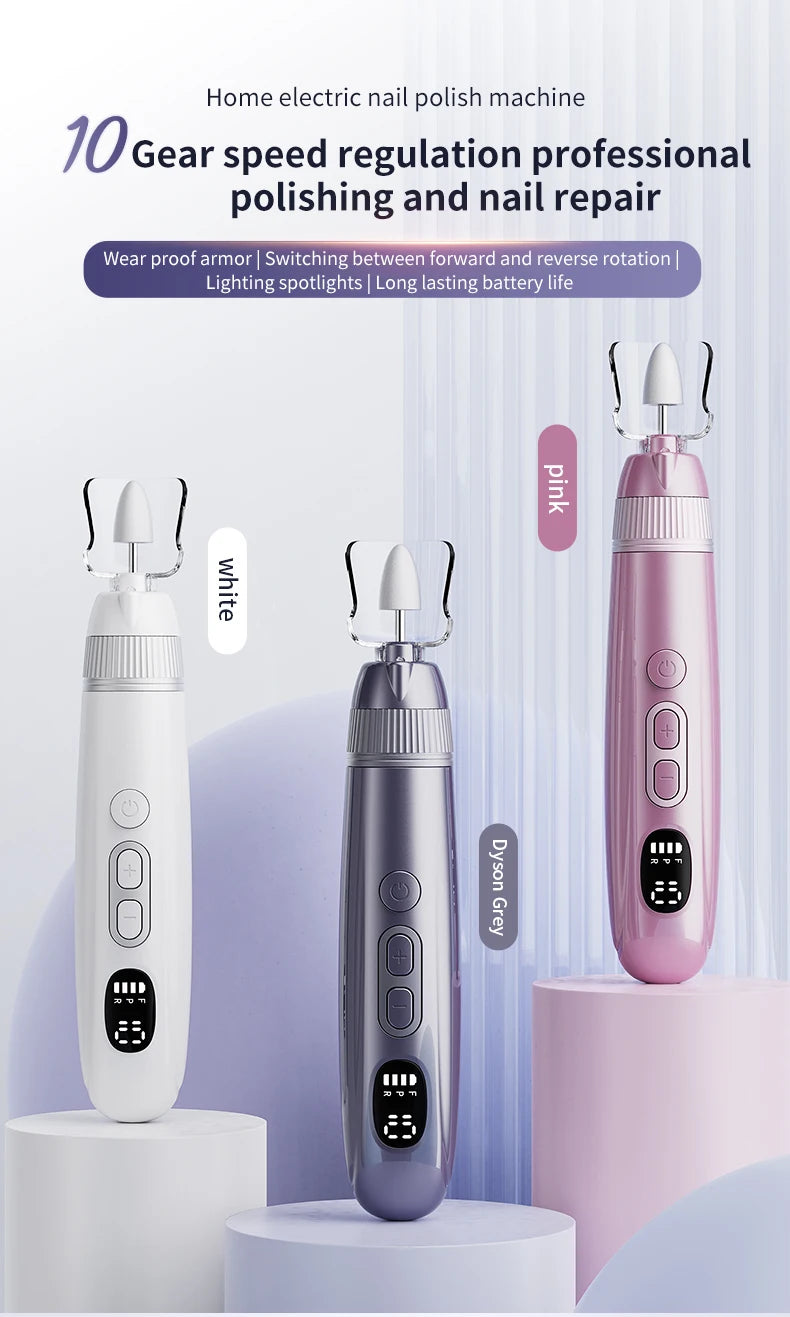 Electric Manicure and Pedicure Drill Kit for Professional Nail Care - 7