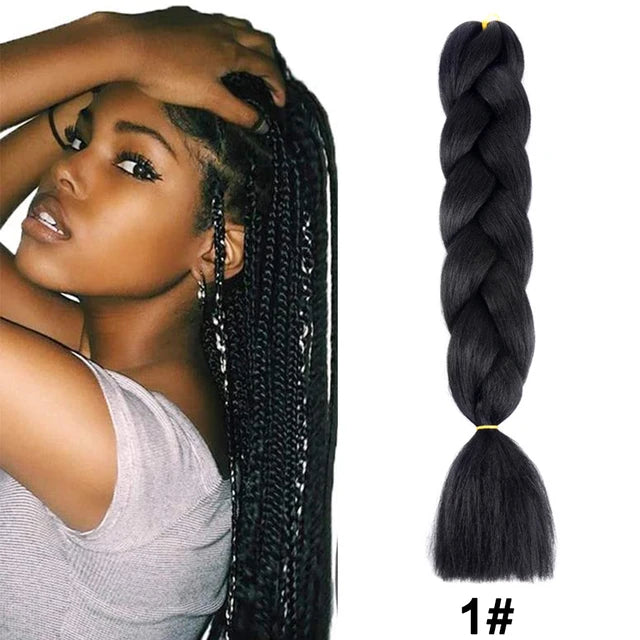 24-Inch Jumbo Synthetic Braiding Hair Extensions