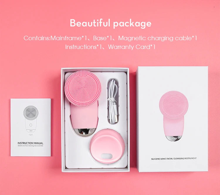 Electric Silicone Face Cleansing Brush for Deep Pore Exfoliation