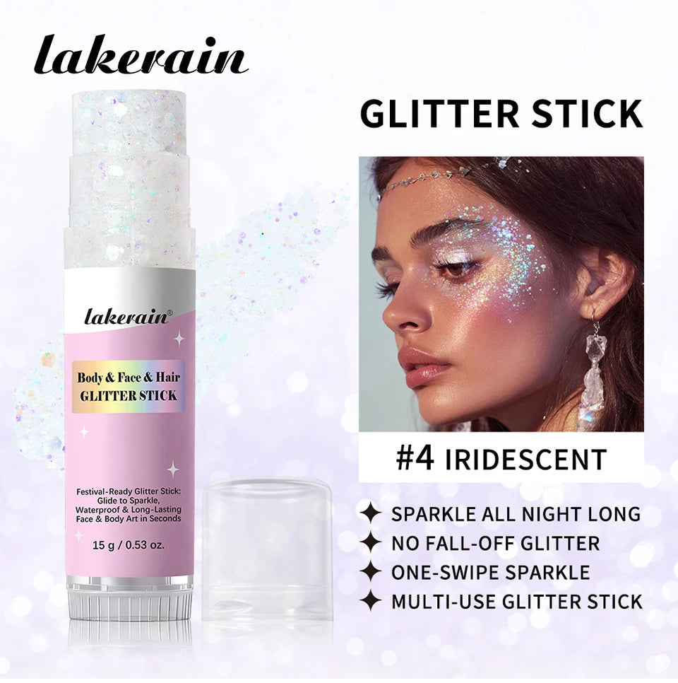 Shimmer Glitter Balm Stick for Face, Hair and Body Makeup
