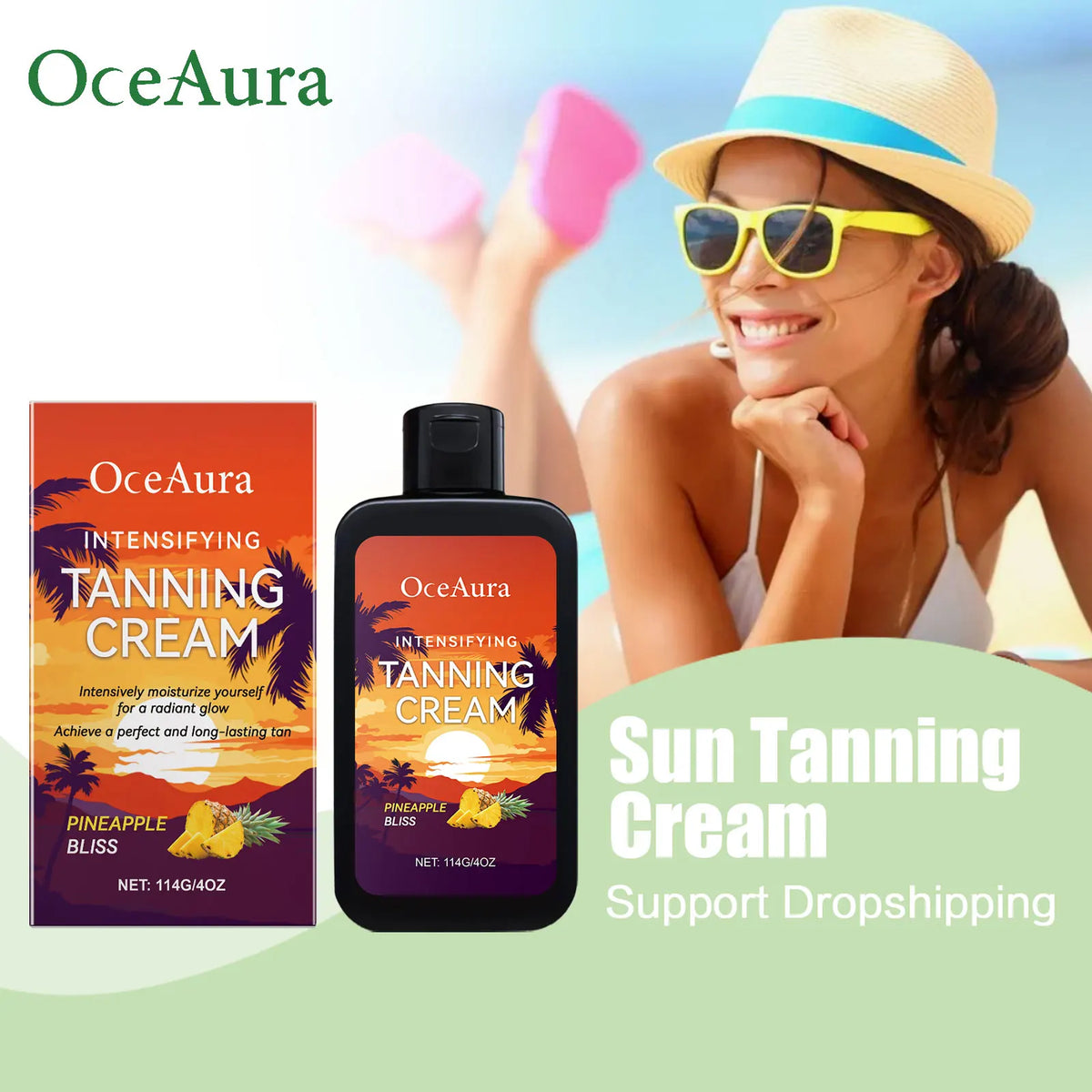 Intensifying Skin Tanning Accelerator Cream for Radiant Sun-Kissed Glow