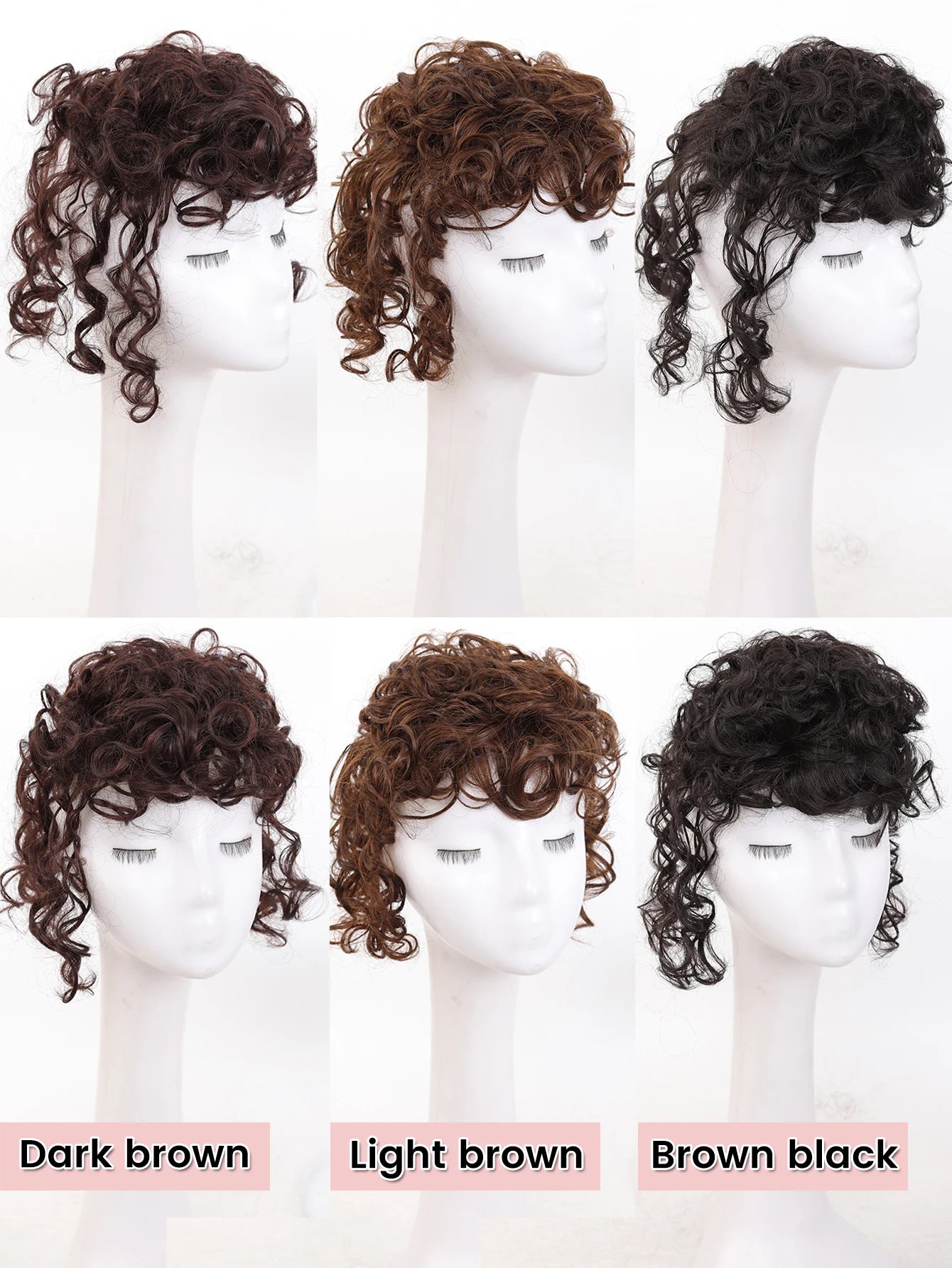 Short Curly Clip-In Hair Topper for Thinning Hair - 13
