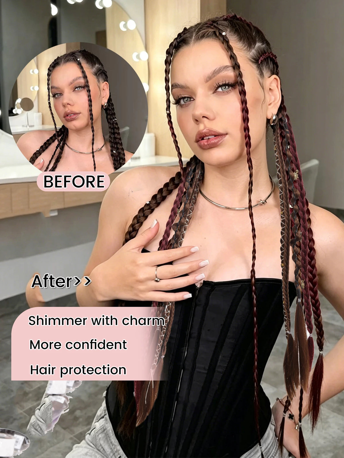 20-Inch Bohemian Clip-In Braided Hair Extensions