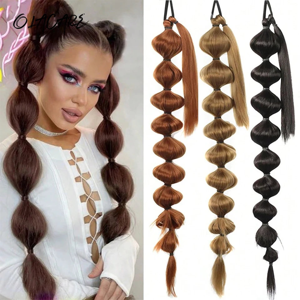 Synthetic Bubble Ponytail Hair Extension for Instant Volume - 1