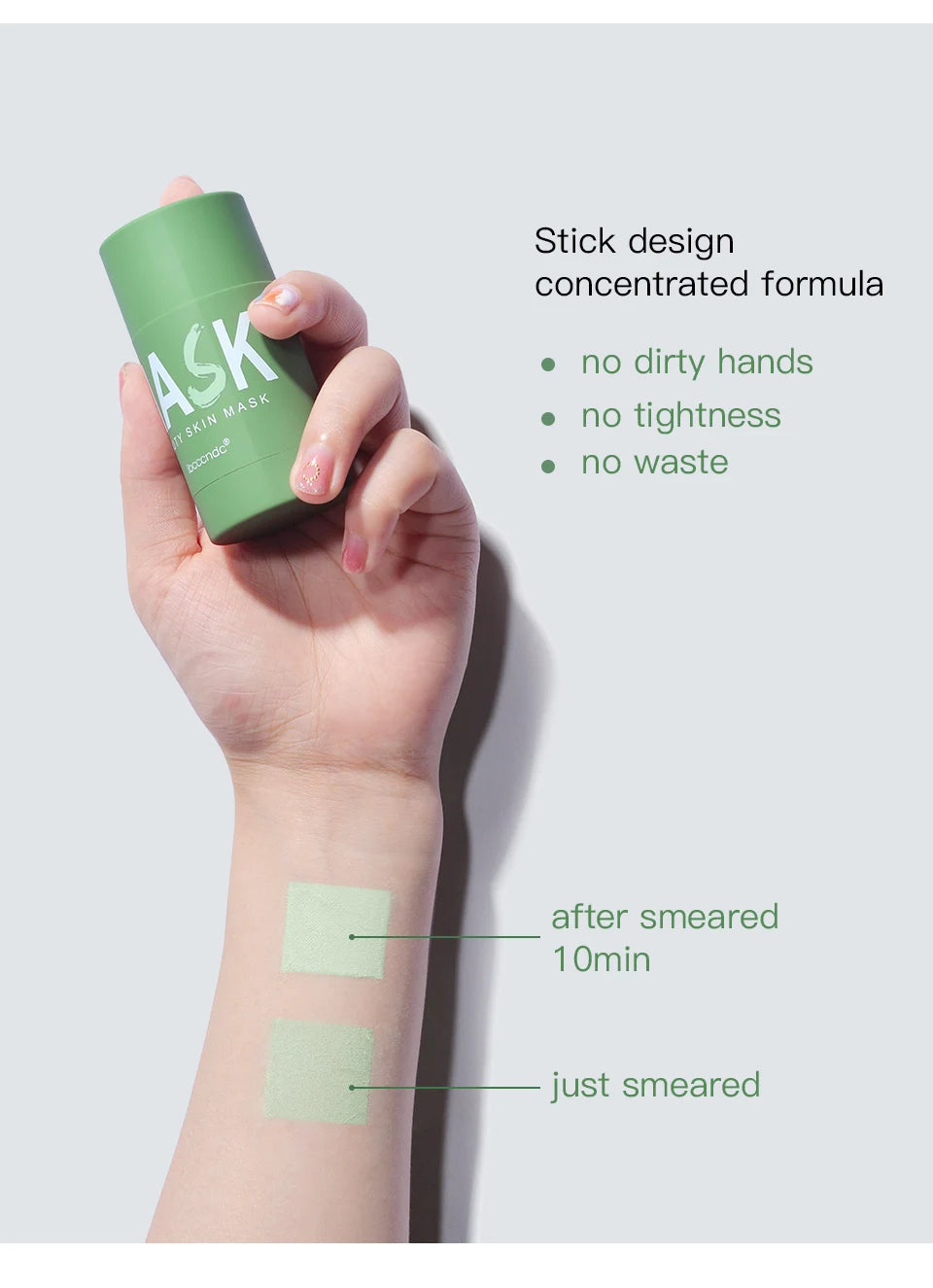 Green Tea Deep Cleansing Clay Face Mask Stick for Blackhead Removal - 17