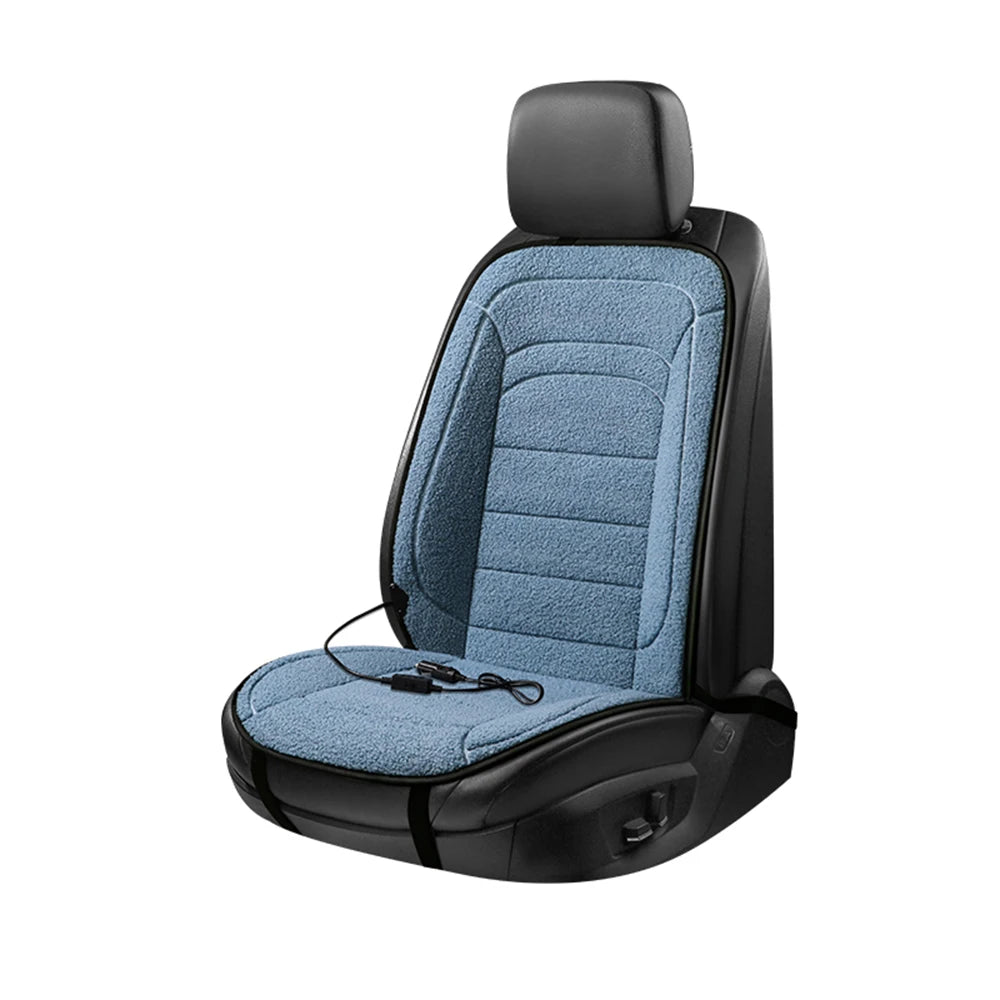 Heated Lambswool Car Seat Cushion for Cold Winter Commutes and Travel - 17