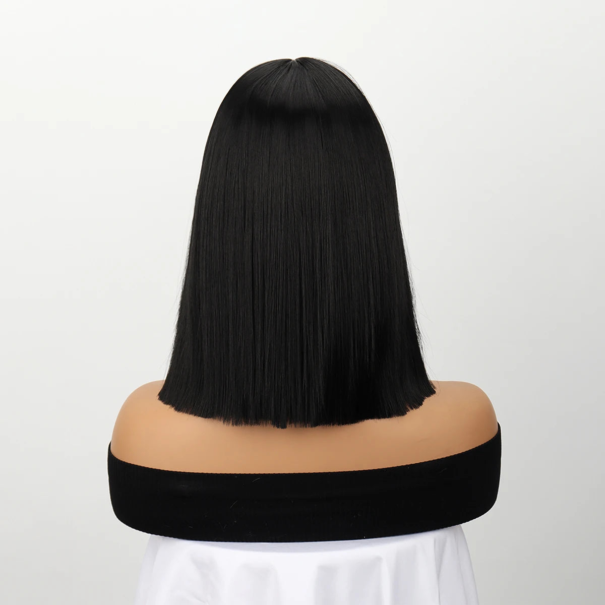 Short Straight Bob Wig with Bangs for Women - 5