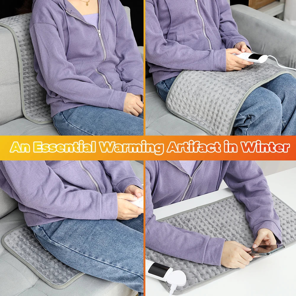 Electric Heating Pad for Pain Relief and Warmth at Home or Office
