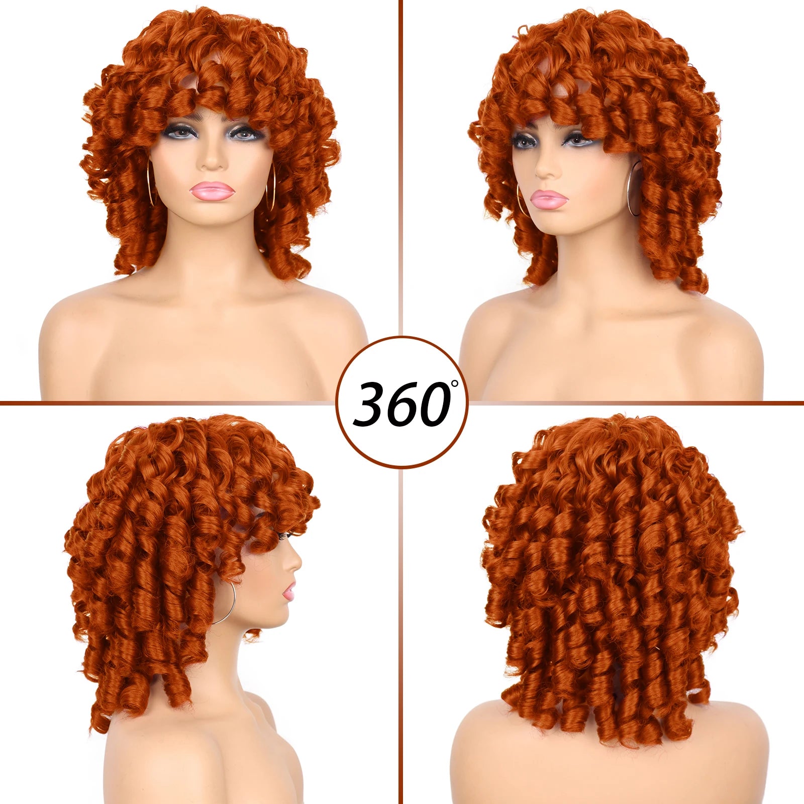 Short Curly Afro Wig for Daily Wear Natural Synthetic Hair - 2