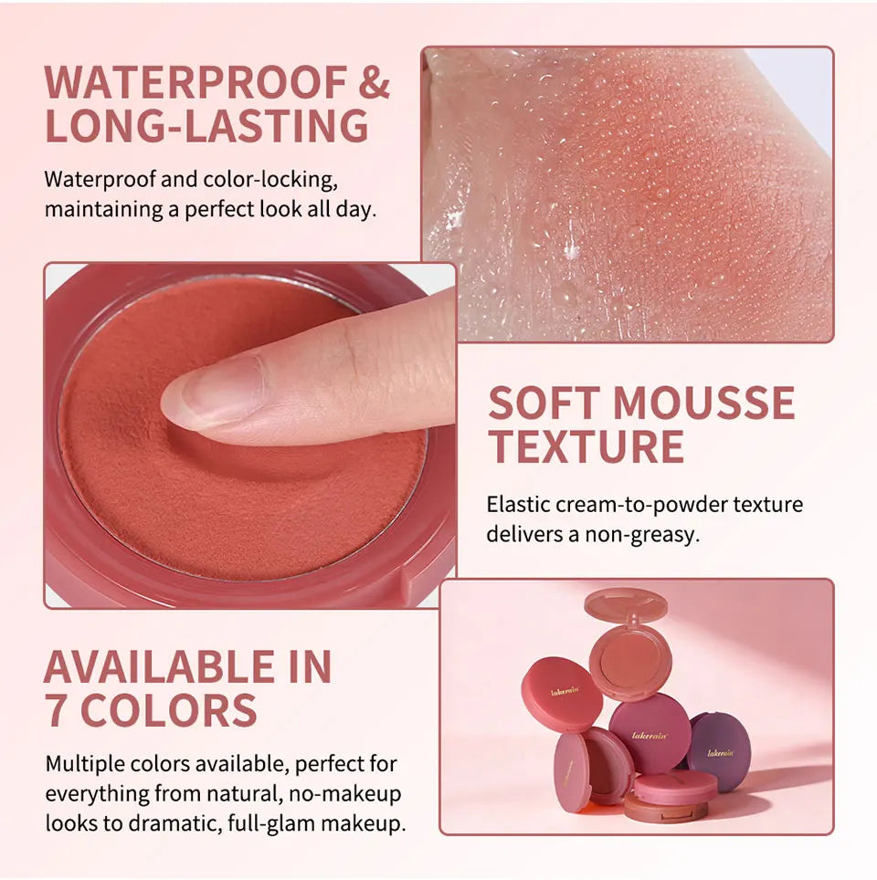 Matte Bouncy Cream-to-Powder Blush for Natural Long-Lasting Flush
