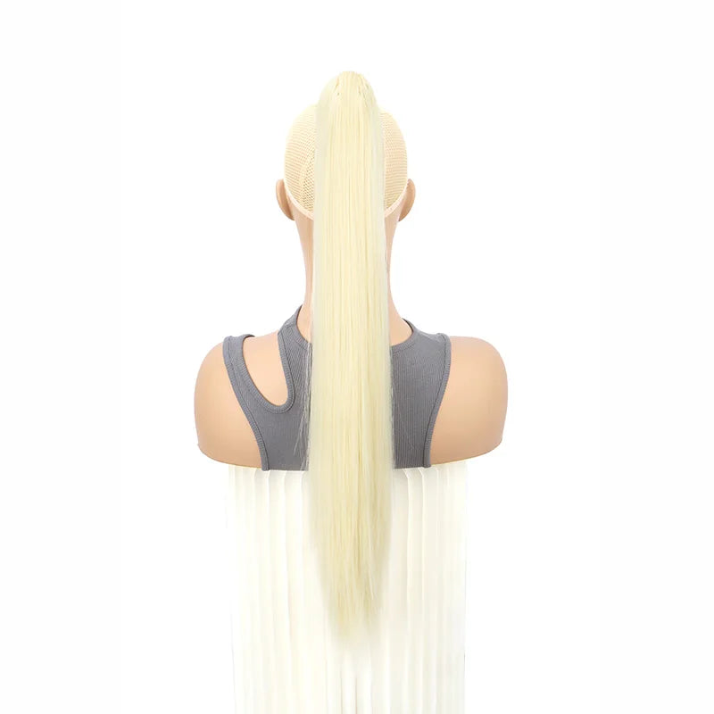24-Inch Long Straight Claw Clip-On Ponytail Hair Extension - 21