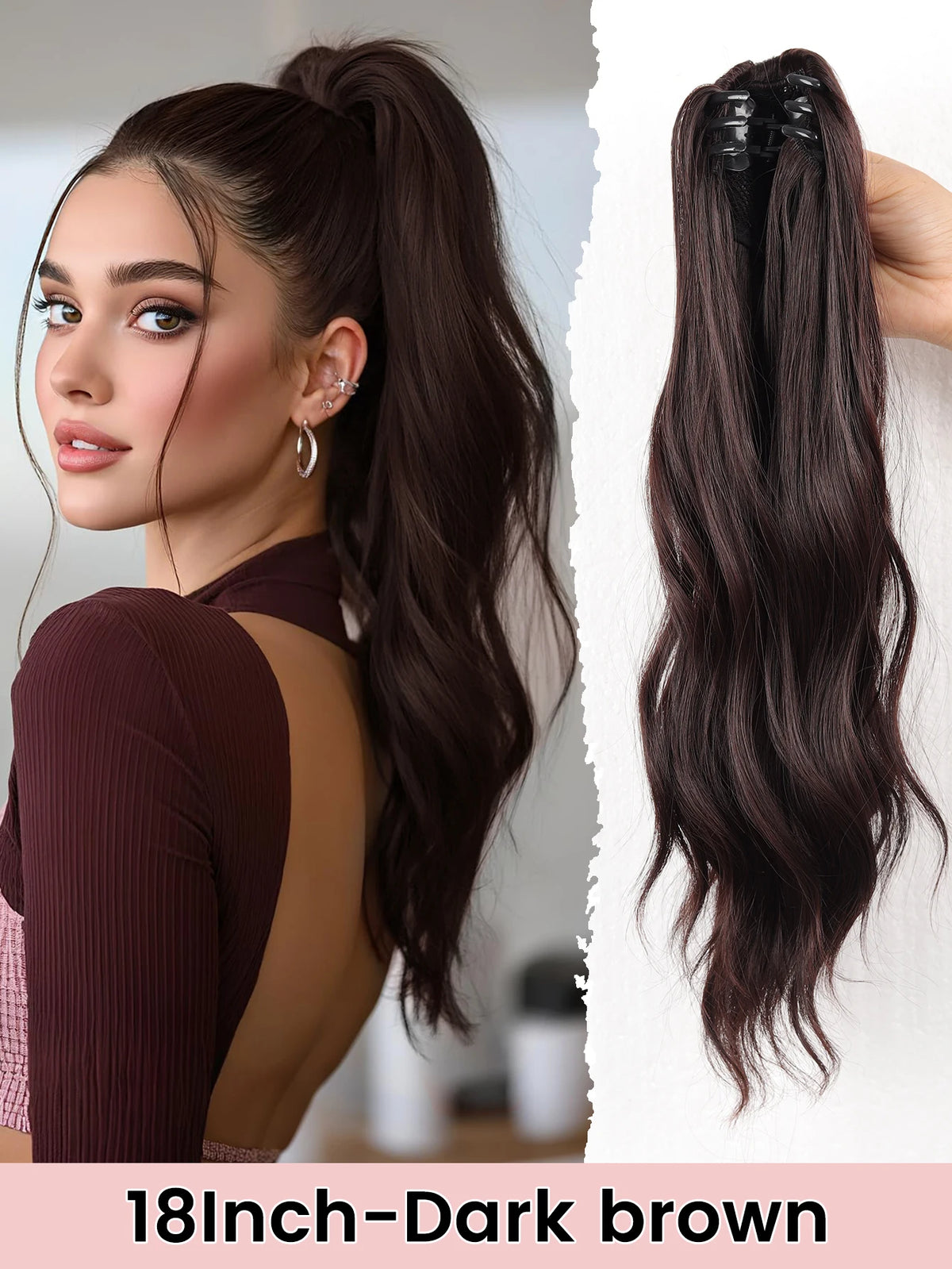 Wavy Curly Claw Clip Ponytail Hair Extension