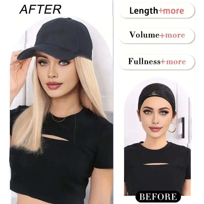 18-Inch Straight Hair Extension Baseball Cap for Daily Wear - 5