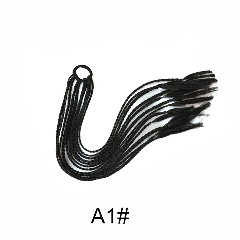 24-Inch Long Braided Ponytail Extension with Elastic Band - 22