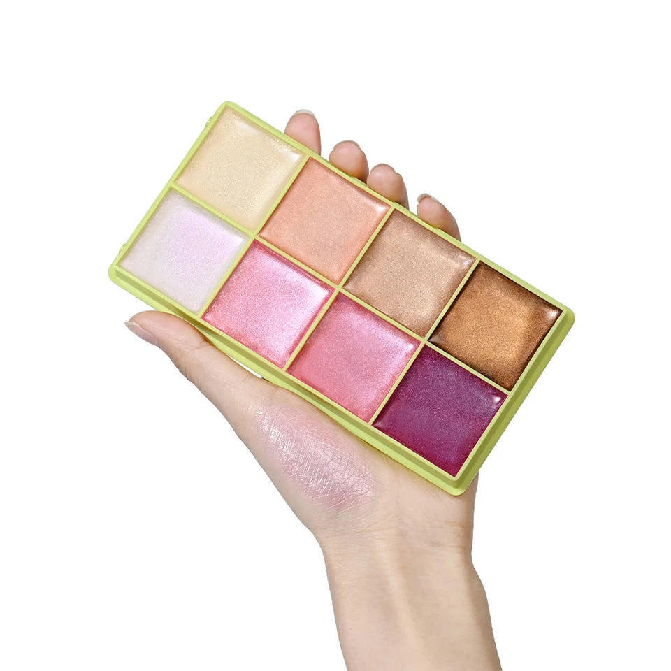 8-Color Cream Blush and Contouring Makeup Palette for Flawless Skin