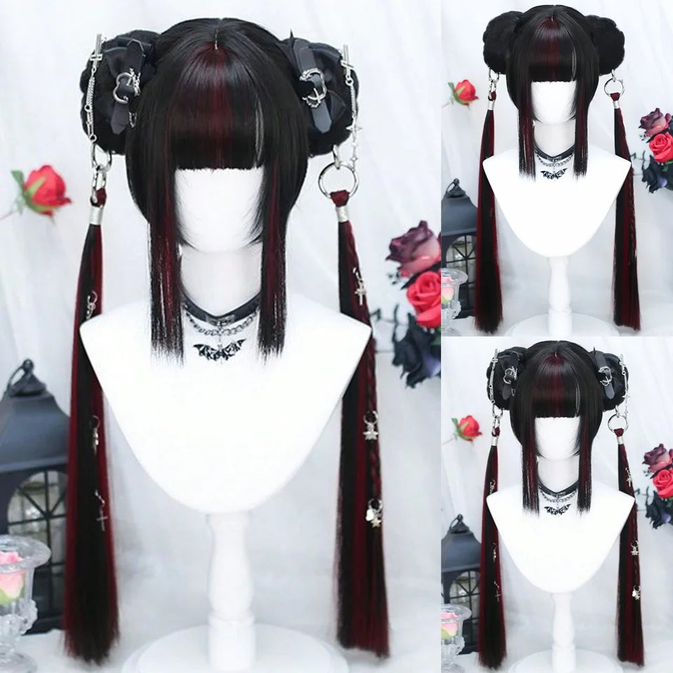 Lolita Cosplay Long Ponytail Wig with Buns for Parties - 21