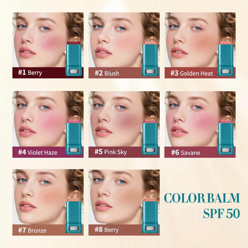 Color Correcting CC Cream and SPF 50 Sunscreen Blush Stick Makeup Set - 20