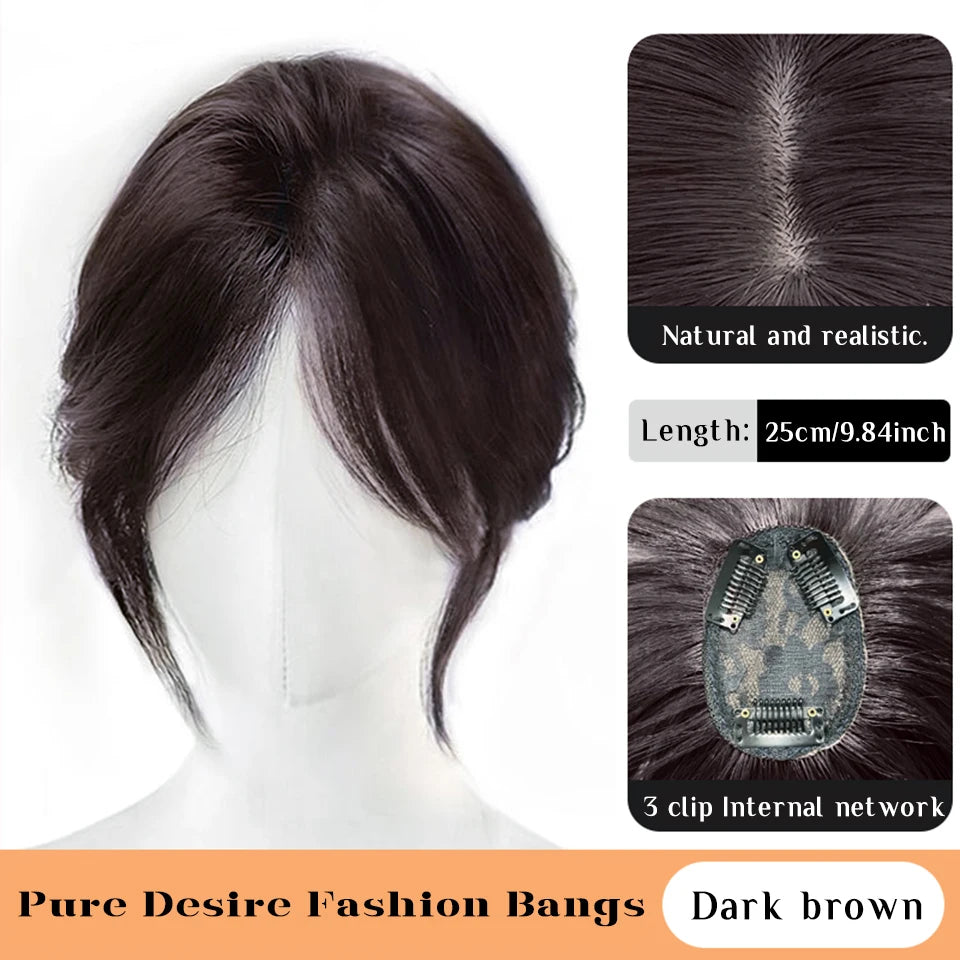 Clip-In Hair Topper for Volume and Natural Fringe