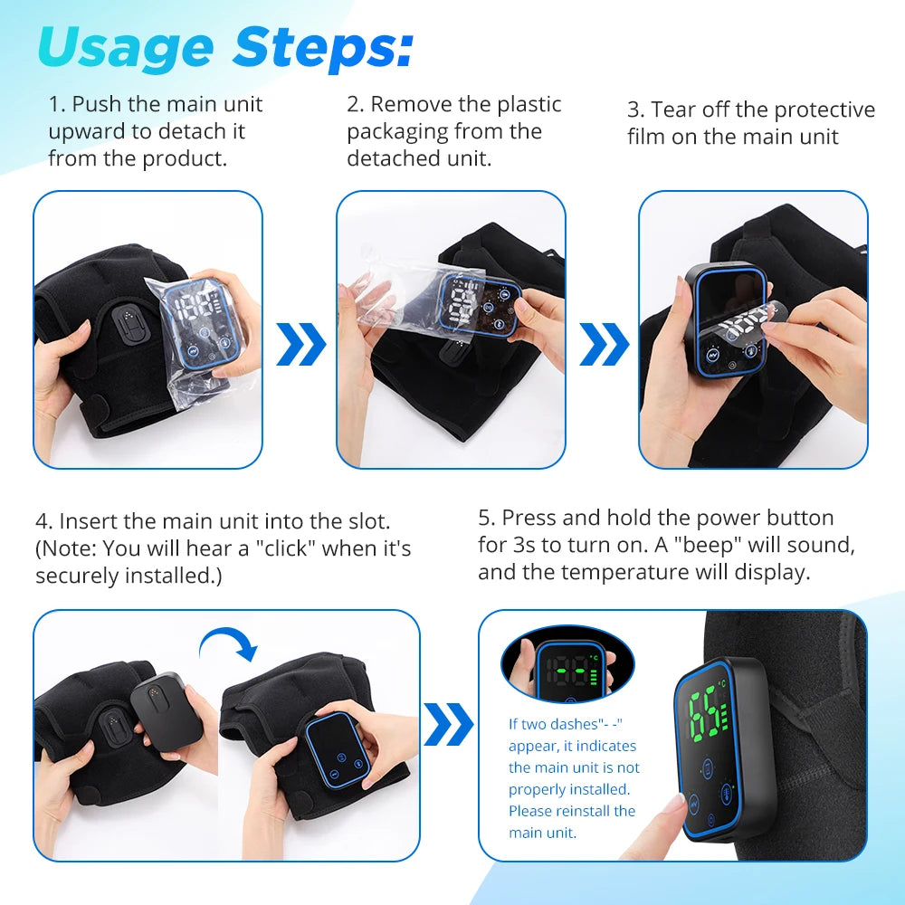 Cordless Heated Shoulder Massage Brace with App Control and Vibration - 16