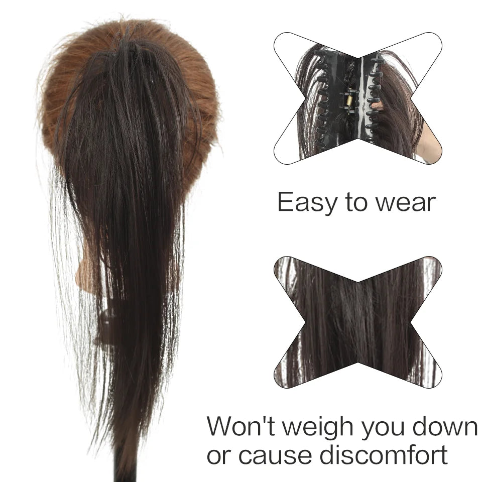 10-Inch Straight Claw Clip Ponytail Hair Extension