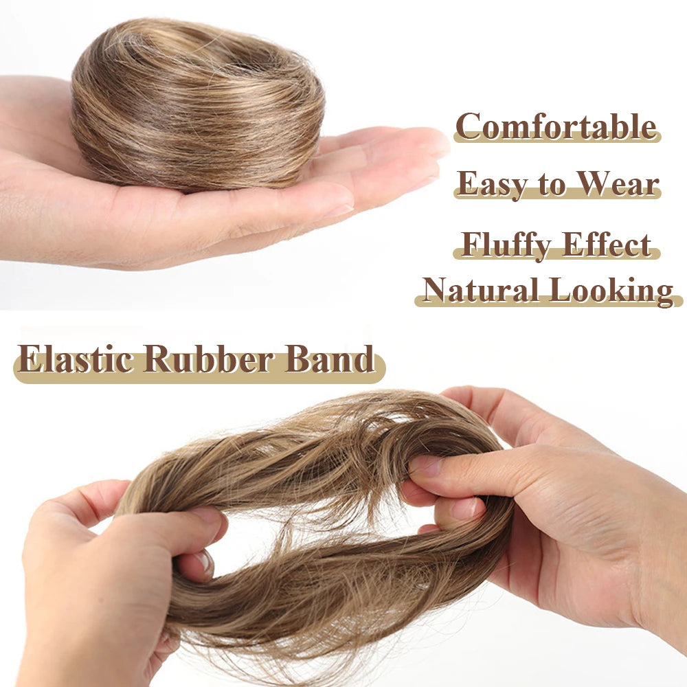 Messy Bun Hair Extension Scrunchie - 2