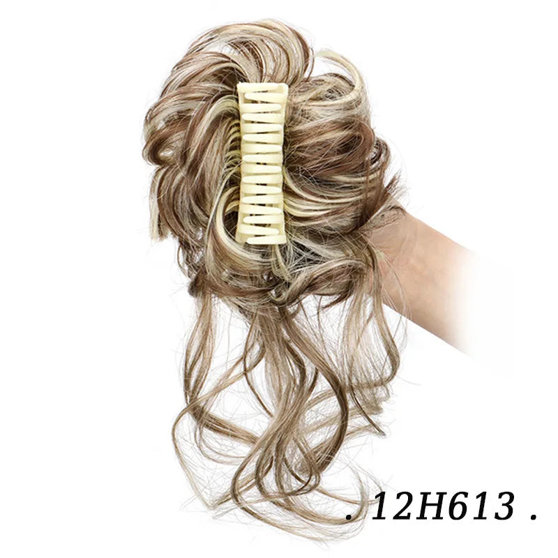 Elastic Curly Hair Bun Extension for Instant Volume and Updo Hairstyles - 15