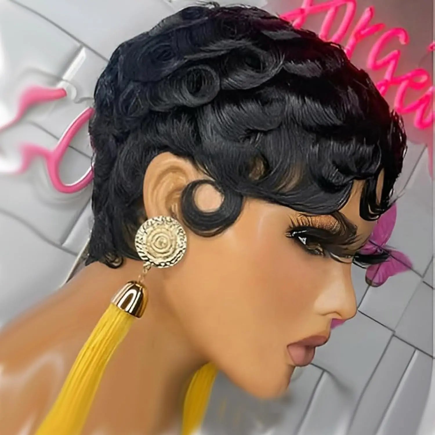 Short Curly Pixie Cut Wig for Daily Wear - 4