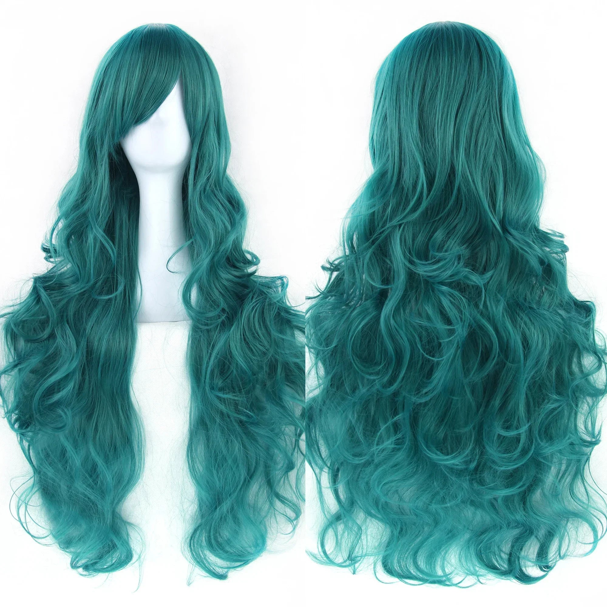 Long Curly Heat-Resistant Synthetic Cosplay Wig for Costume Parties - 9