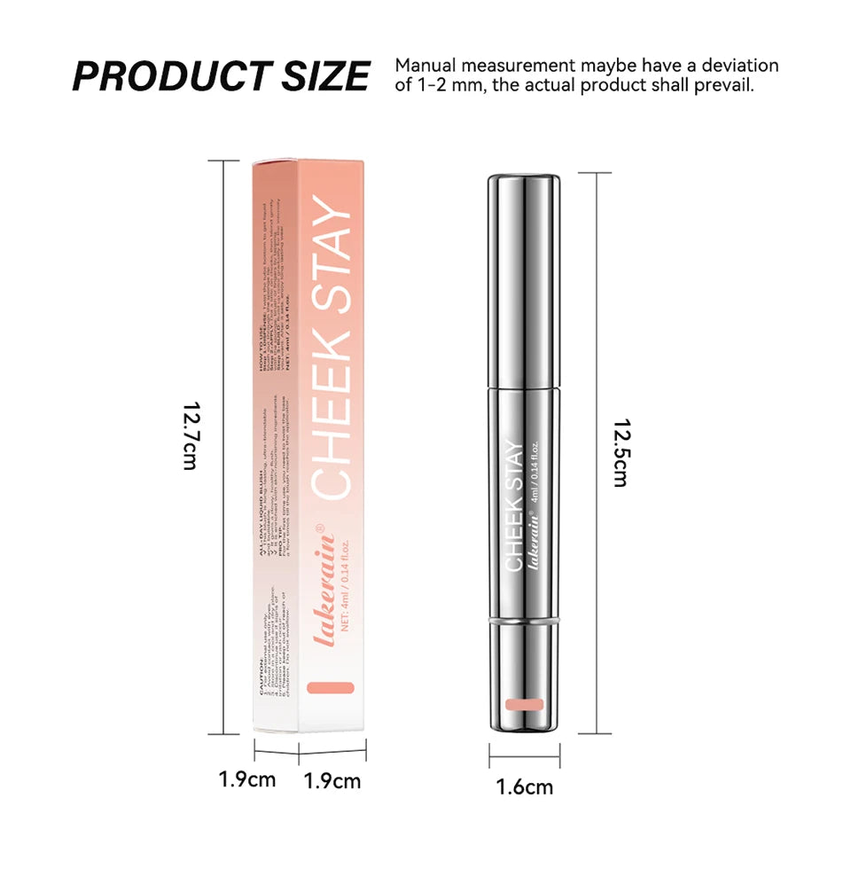 Liquid Blush Stick with Sponge Tip for Natural Matte Cheek Makeup - 16