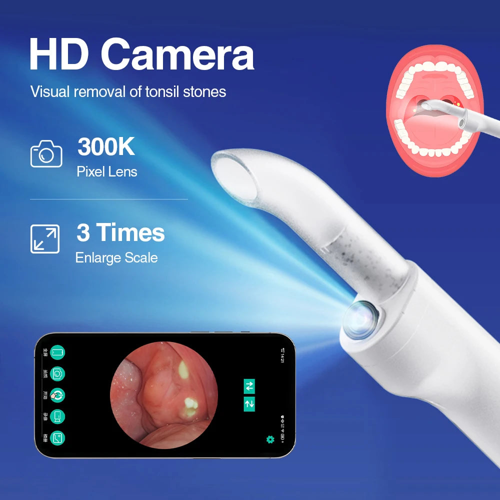HD Visible Tonsil Stone Remover and Oral Vacuum Cleaning Tool - 8