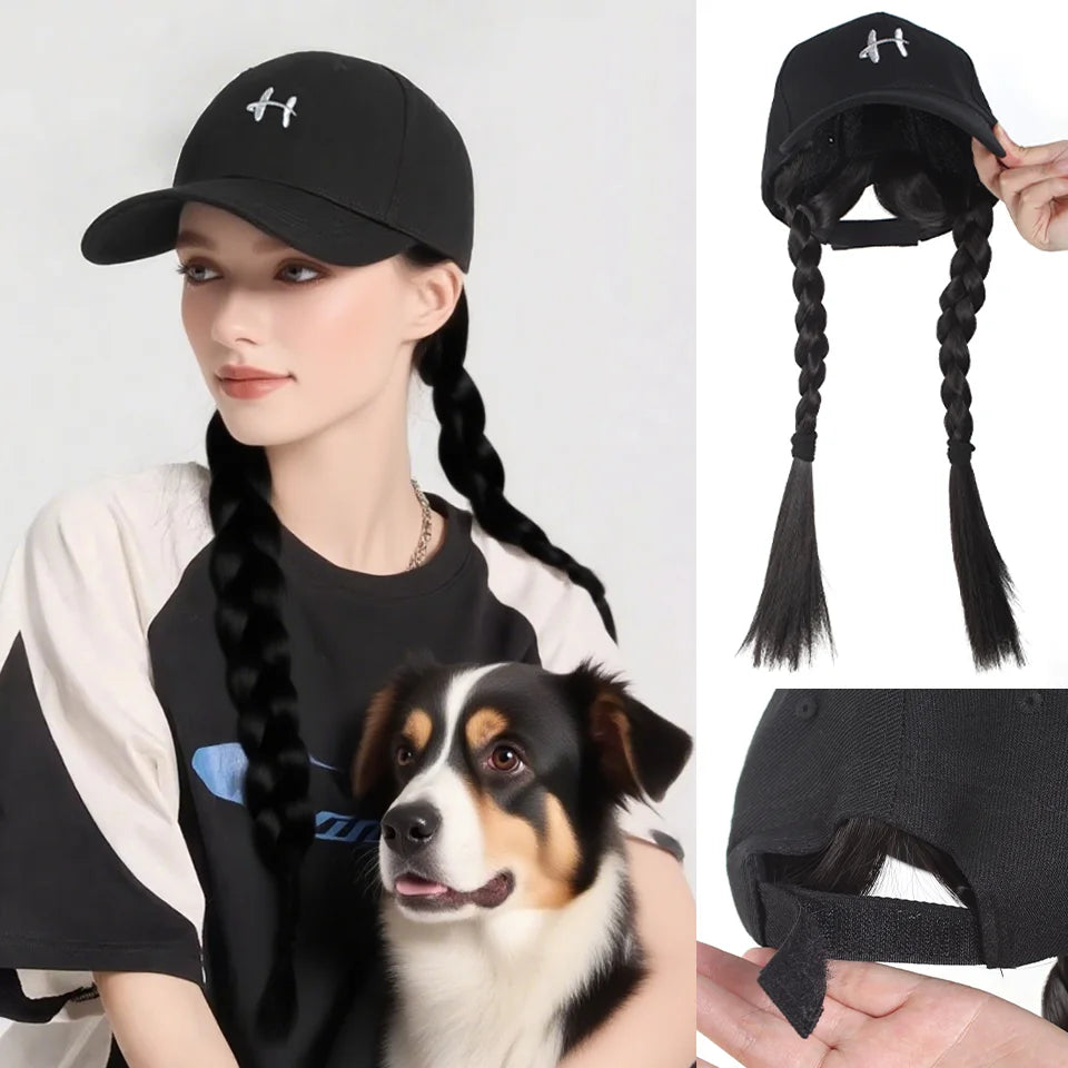 Synthetic Braided Hair Baseball Cap for Quick Hairstyling - 6