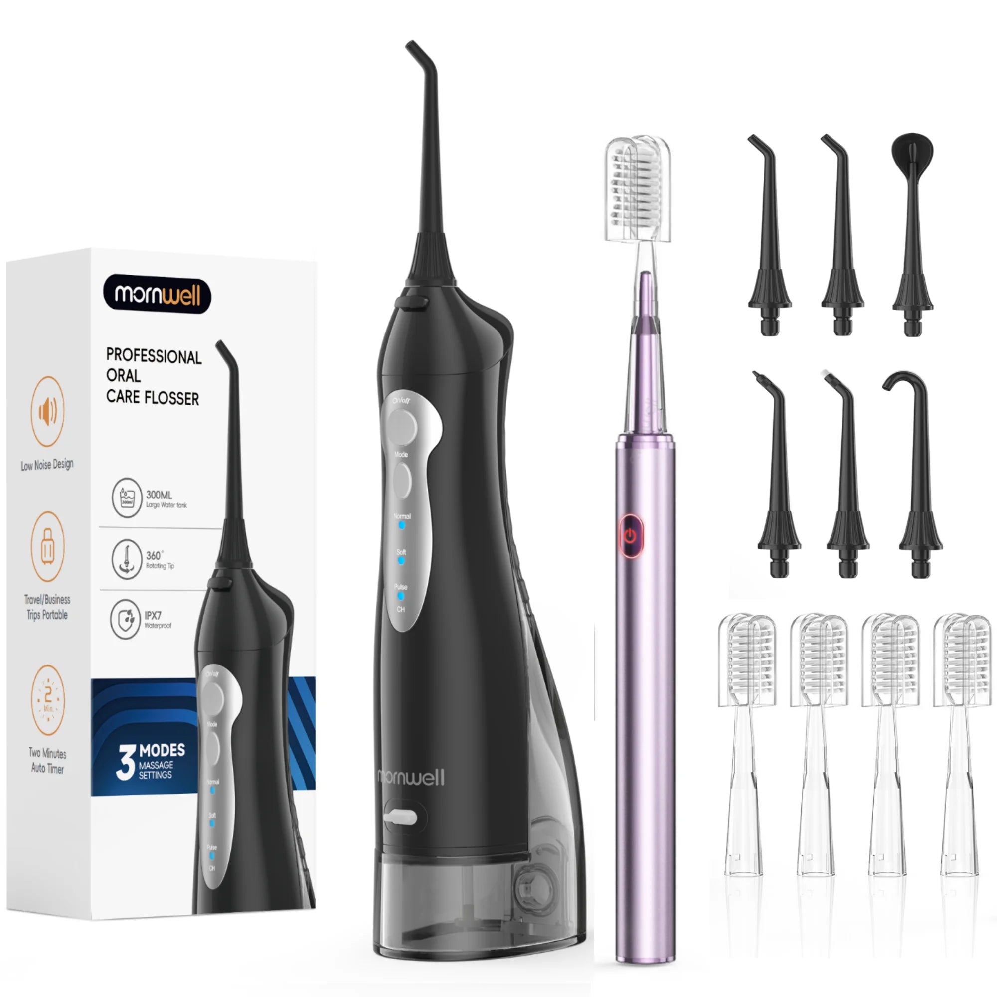 Electric Toothbrush and Water Flosser Combo Set for Deep Oral Cleaning - 25