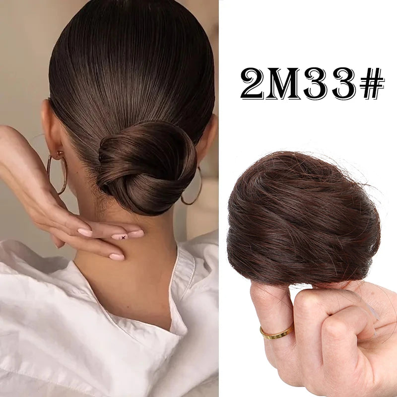 Messy Bun Hair Extension Scrunchie for Quick Natural Hairstyles - 7