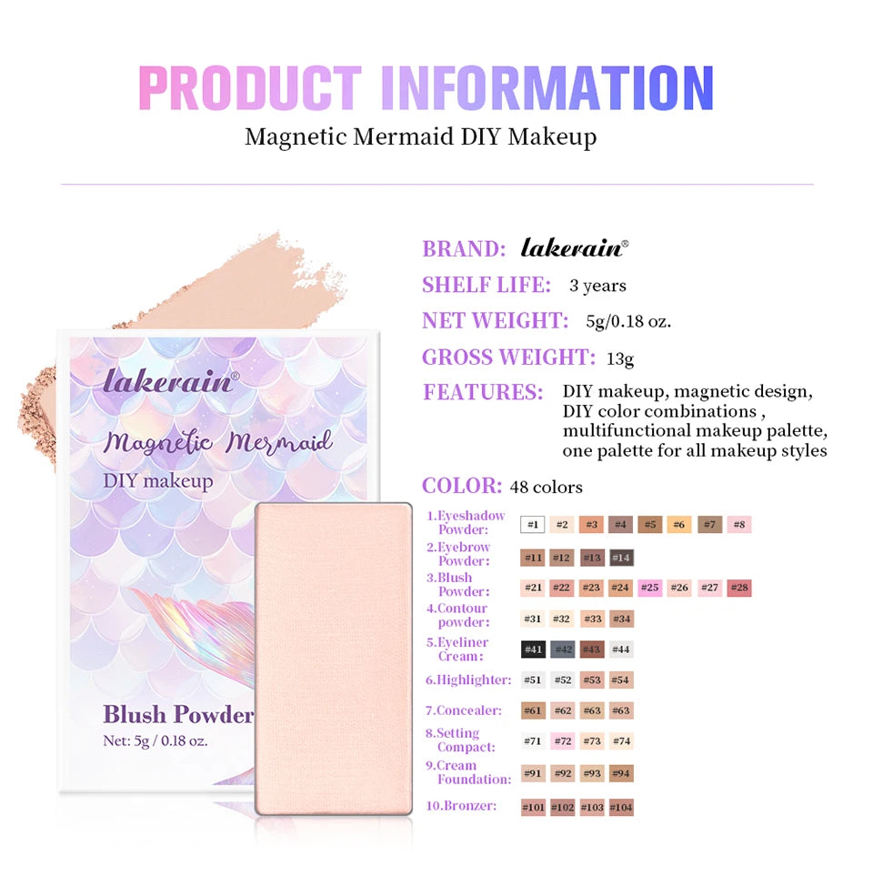 Magnetic DIY Makeup Palette for Eyeshadow Blush and Contour