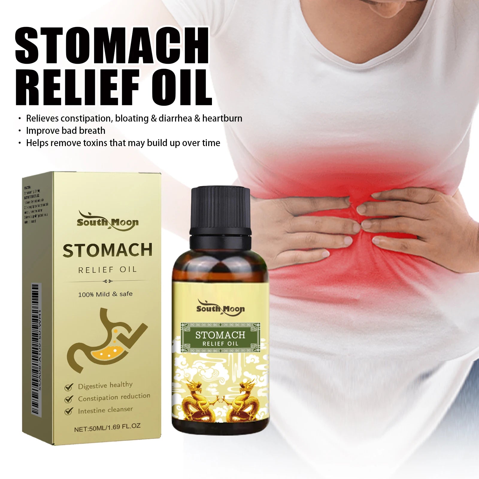 Natural Herbal Abdominal Massage Oil for Constipation and Stomach Relief - 8
