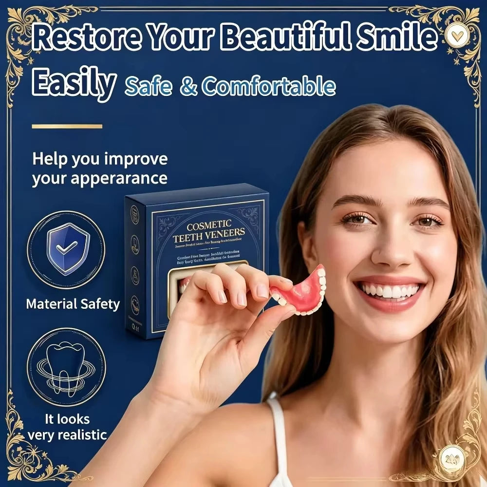Comfortable Soft Silicone Cosmetic Teeth Veneers with Storage Case - 5