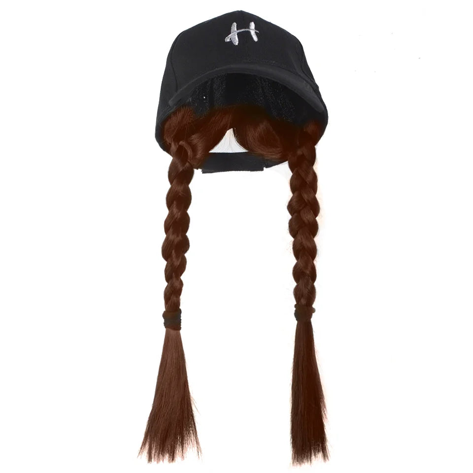 Synthetic Braided Hair Baseball Cap for Quick Hairstyling