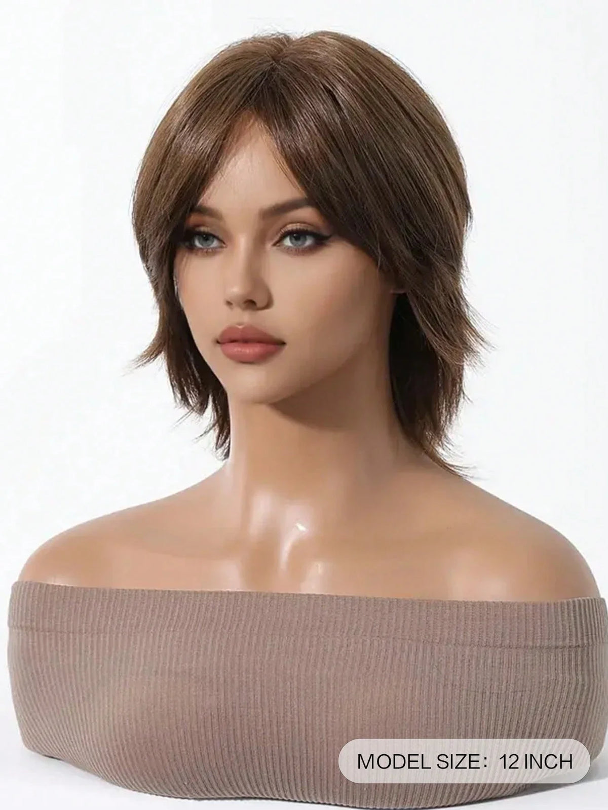 Short Layered Pixie Cut Wig with Bangs