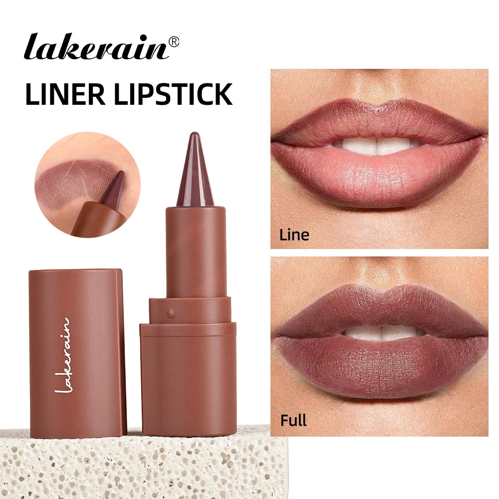 2-in-1 Waterproof Matte Lipstick and Lip Liner Crayon for All-Day Wear