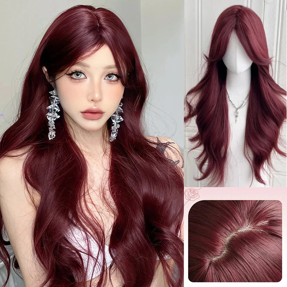 Wavy Brown Cosplay Wig with Curly Pigtails for Costume Parties - 37