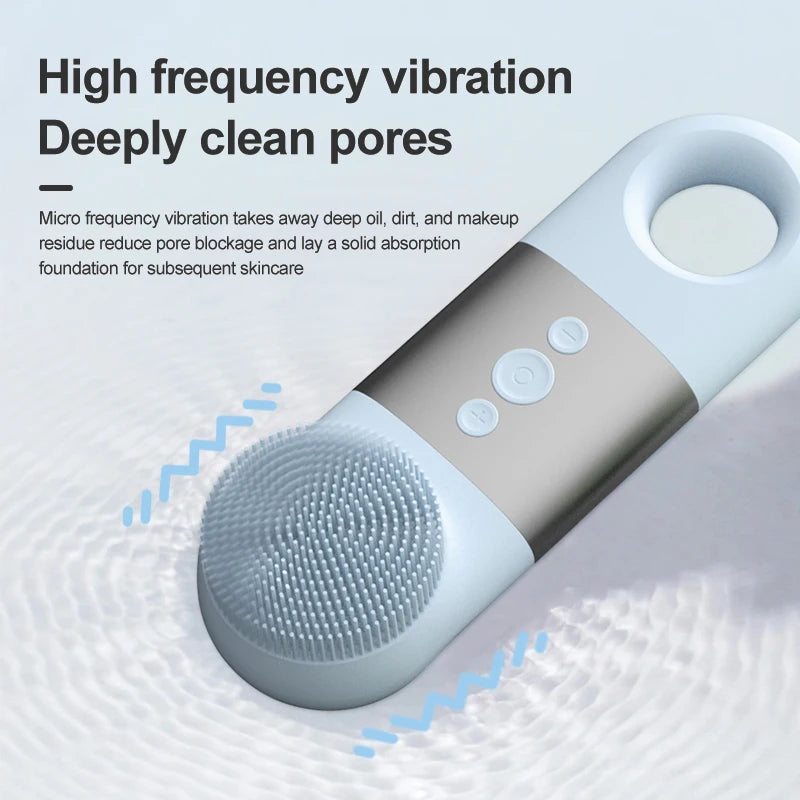 Heated and Cooling Facial Cleansing Brush for Deep Skin Exfoliation - 3